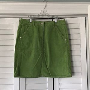 Light green corduroy pencil skirt